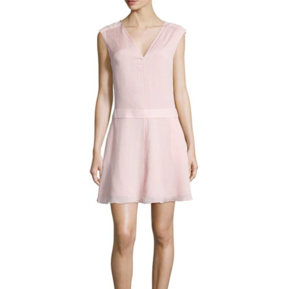 HALSTON HERITAGE Sleeveless Draped-Back Dress in Sorbet -NWT